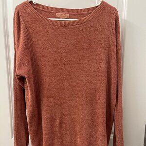 Barefoot Dreams Amber Glow CozyChic Ultra Lite Pointelle Pullover Sweater Size M